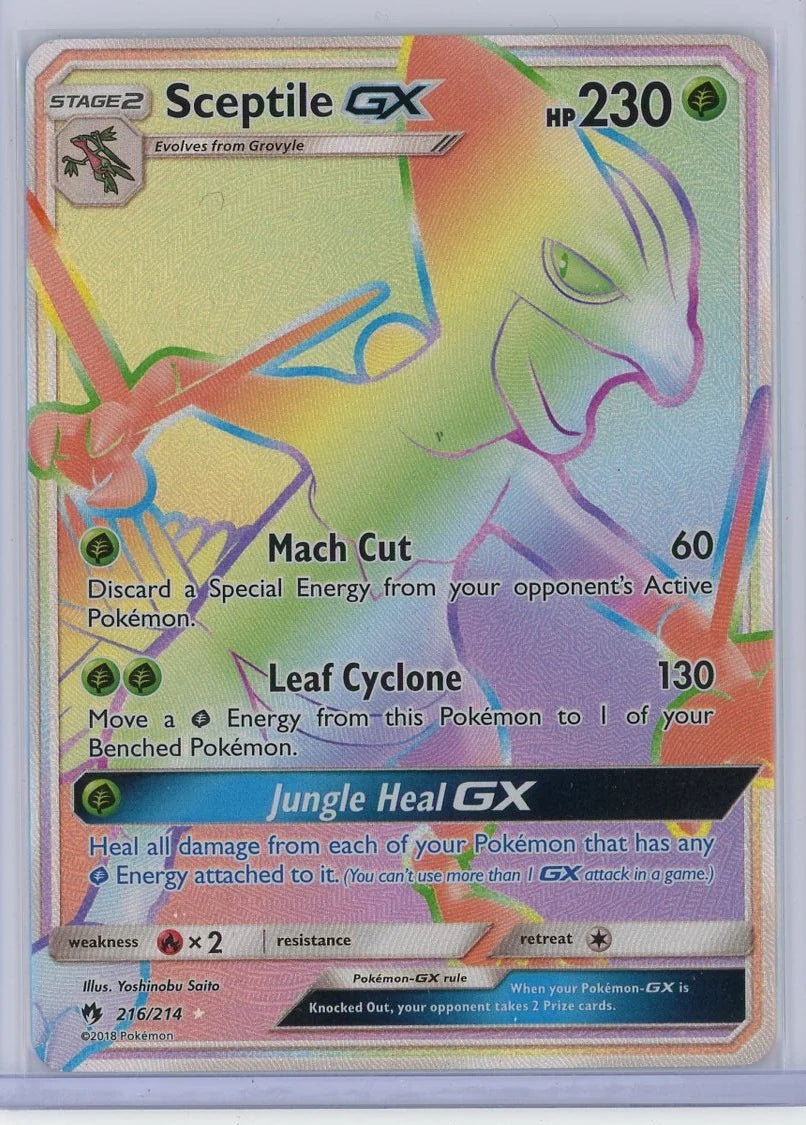 Sceptile GX Pokémon Lost Thunder Secret Rare #216/214