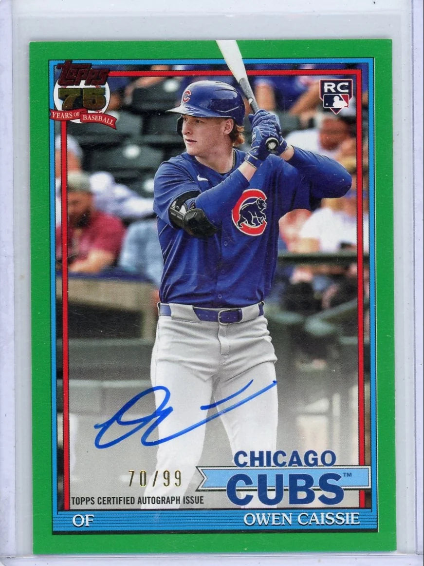 Owen Caissie 2026 Topps '91 autograph green RC #'d 70/99