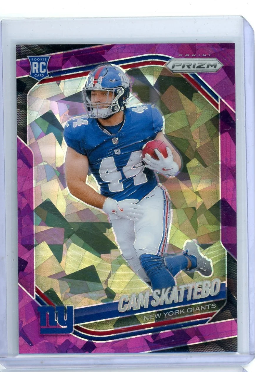 Cam Skattebo 2025 Panini Prizm Purple Cracked Ice #'d 210/225