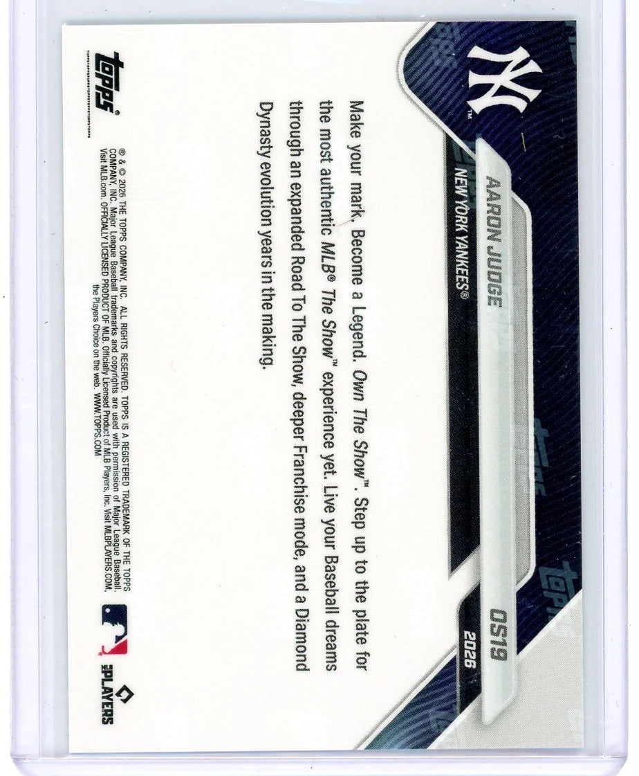 Aaron Judge 2026 Topps Now MLB The Show 26 Cover Athlete