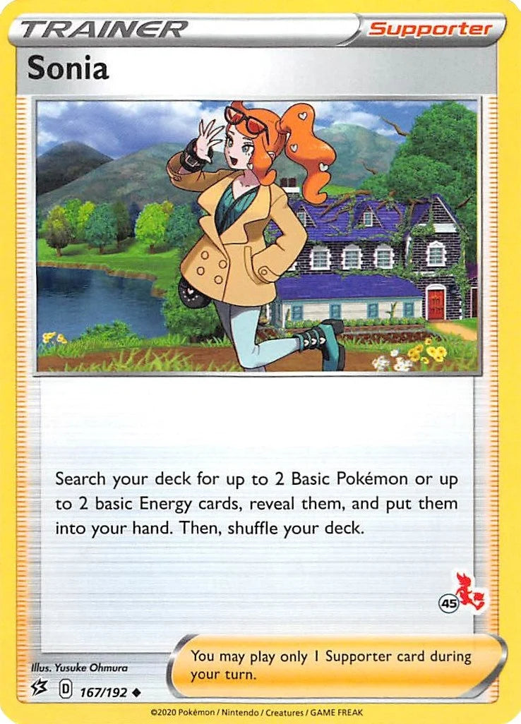 Sonia - 167/192 (#45 Cinderace Stamped) (167/192) (Battle Academy 2022) (BA22)