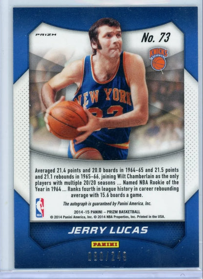 Jerry Lucas 2014-15 Panini Prizm autograph blue pulsar #'d 080/249