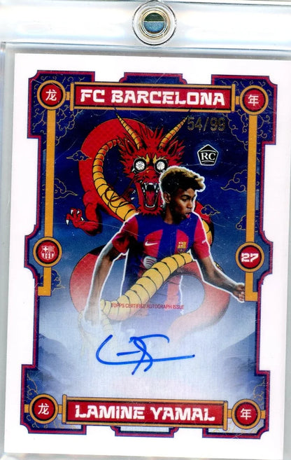 Lamine Yamal 2023 Topps FC Barcelona Diamond Eyes Dragon Rookie Auto #'d 54/99