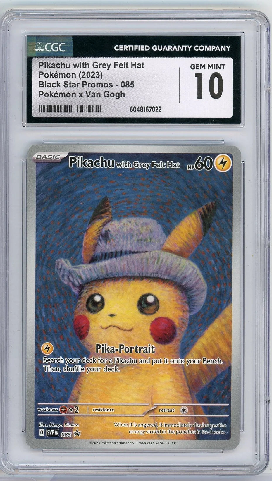 Pikachu with Grey Felt Hat Pokémon X Van Gogh #085 CGC 10