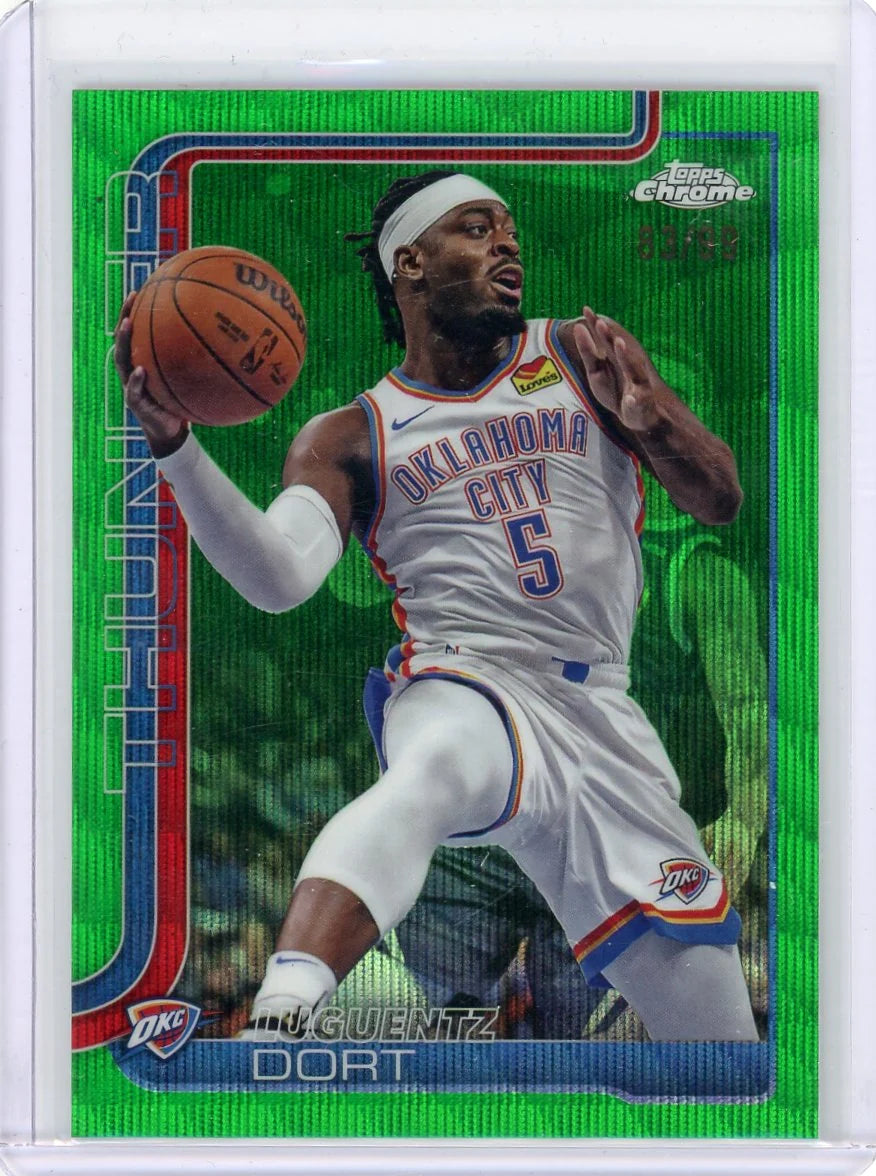 Luguentz Dort 2025 Topps Chrome Green Wave Refractor #'d 83/99