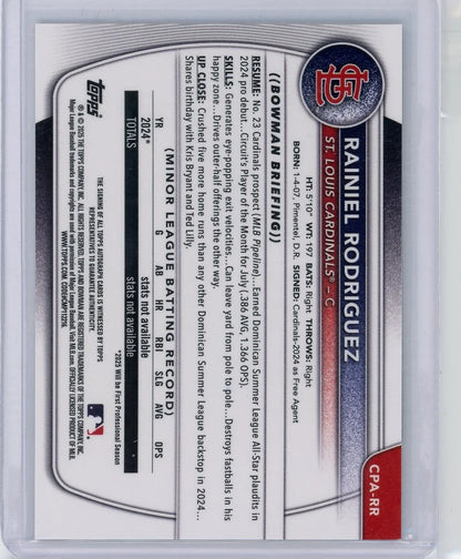 Rainiel Rodriguez 2025 1st Bowman Chrome Autograph
