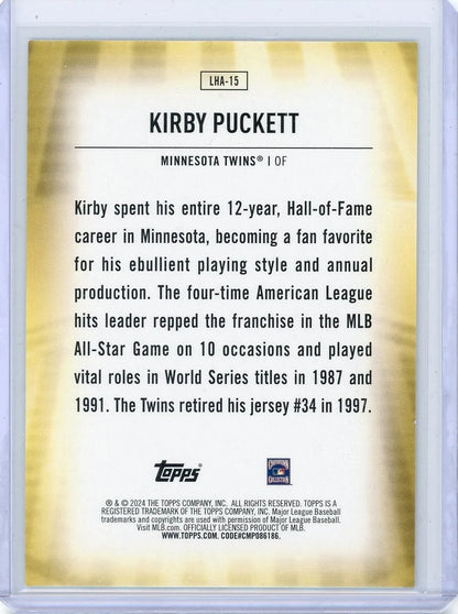 Kirby Puckett 2024 Topps Update Home Field Advantage