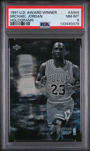 Michael Jordan 1991 Upper Deck Award Winner Hologram #AW4 PSA 8