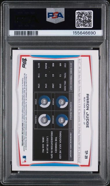 Aaron Judge 2014 Bowman Draft Top Prospects #TP39 PSA 9