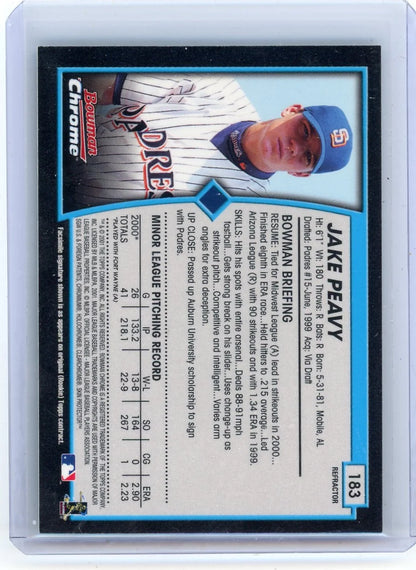 Jake Peavy 2001 Bowman Chrome Refractor RC