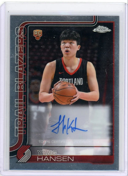 Yang Hansen 2025 Topps Chrome Basketball Rookie Autograph