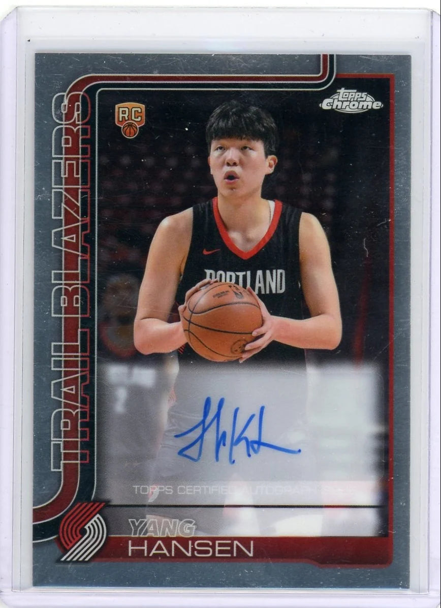 Yang Hansen 2025 Topps Chrome Basketball Rookie Autograph