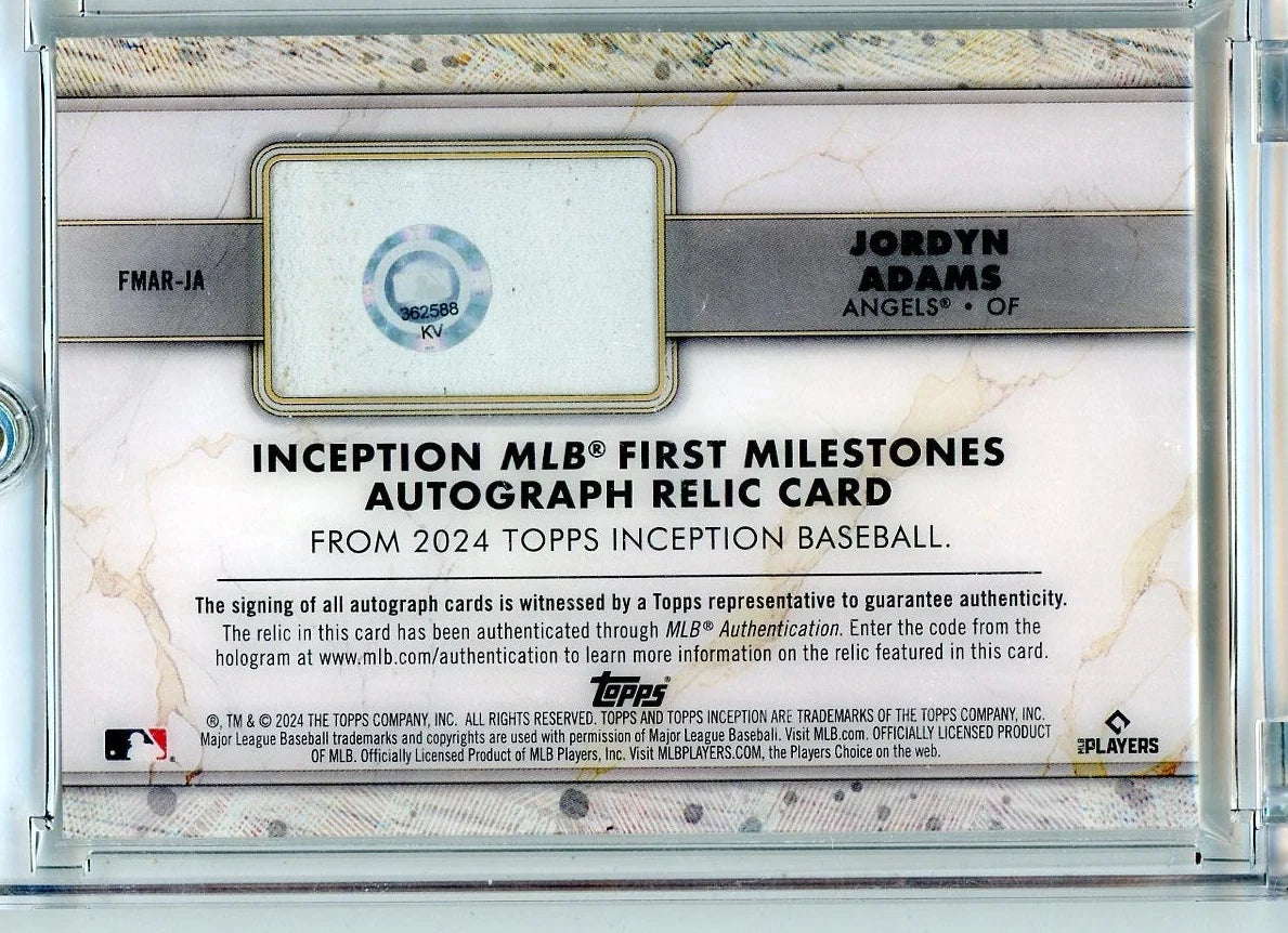 Jordyn Adams 2024 Topps Inception First Milestones RPA #'d 29/99
