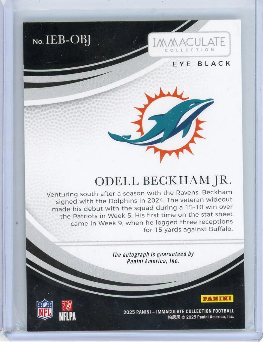 Odell Beckham Jr. 2025 Panini Immaculate Eye Black autograph #'d 23/49