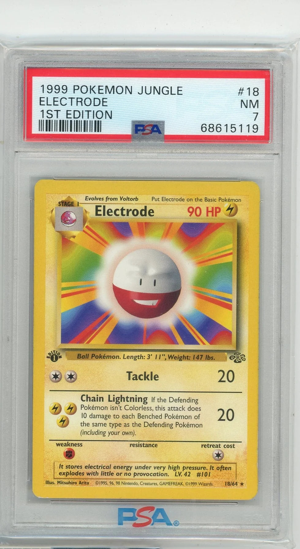 Electrode 1999 Pokemon 1st Edition Jungle #18/64 PSA 7
