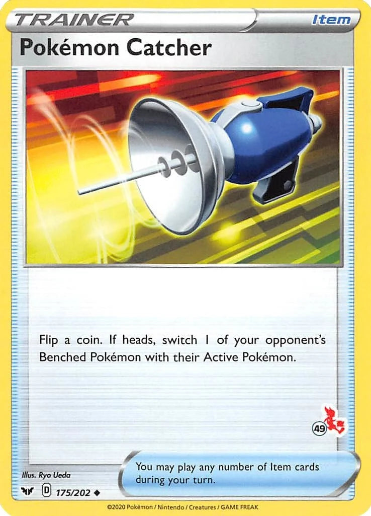 Pokemon Catcher - 175/202 (#49 Cinderace Stamped) (175/202) (Battle Academy 2022) (BA22)