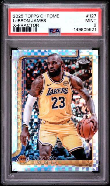 LeBron James 2025-26 Topps Chrome X-Fractor PSA 9