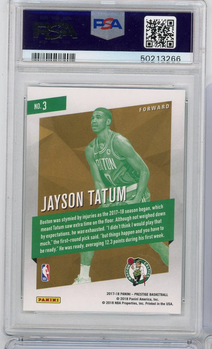 Jayson Tatum 2017 Prestige Micro Etch Rookies PSA 10