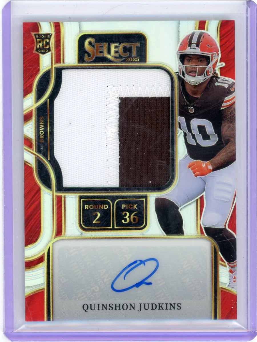 Quinshon Judkins 2025 Panini Select Prime Selection Signatures Auto Jersey Relic #'d 046/149