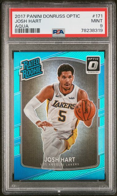 Josh Hart 2017 Panini Donruss Optic Rated Rookie Aqua #'d 23/25 PSA 9