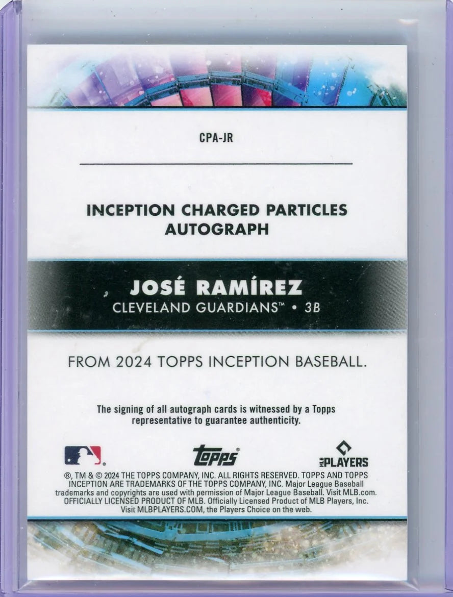 Jose Ramirez 2024 Topps Inception Charged Particles Blue Auto #'d 14/25