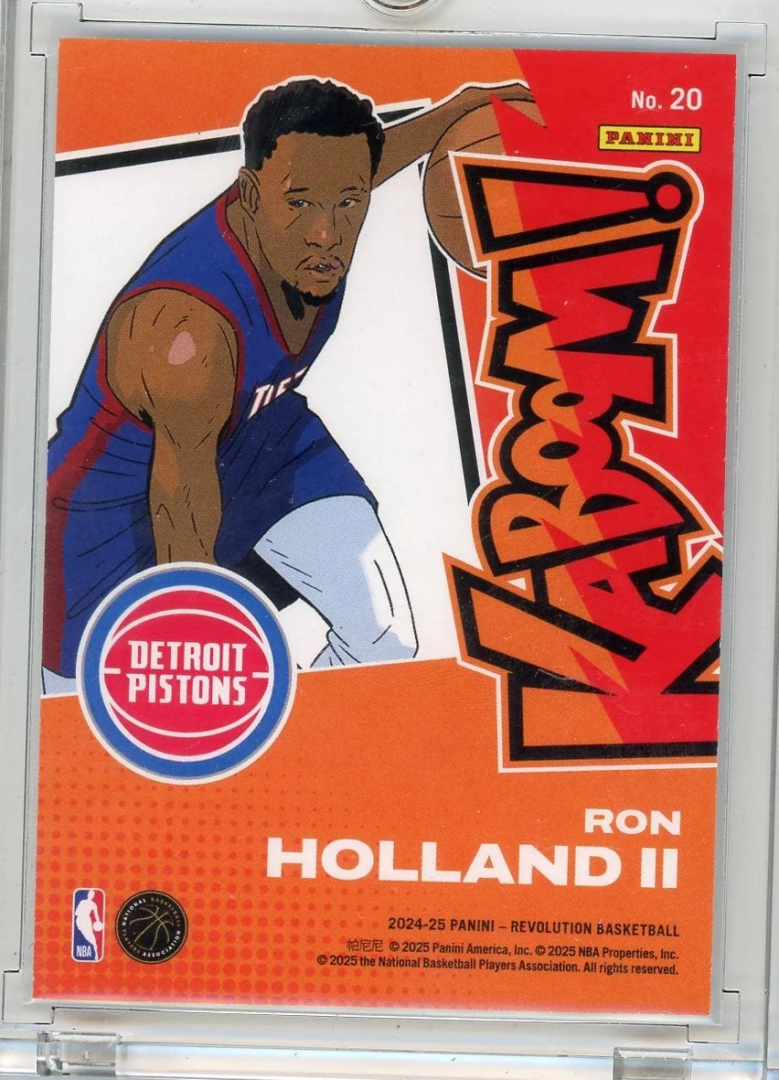 Ron Holland II 2024-25 Panini Revolution Kaboom! vertical rookie card