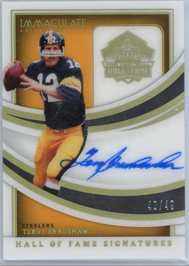 Terry Bradshaw 2022 Panini Immaculate Hall of Fame Signatures  #'d 40/49