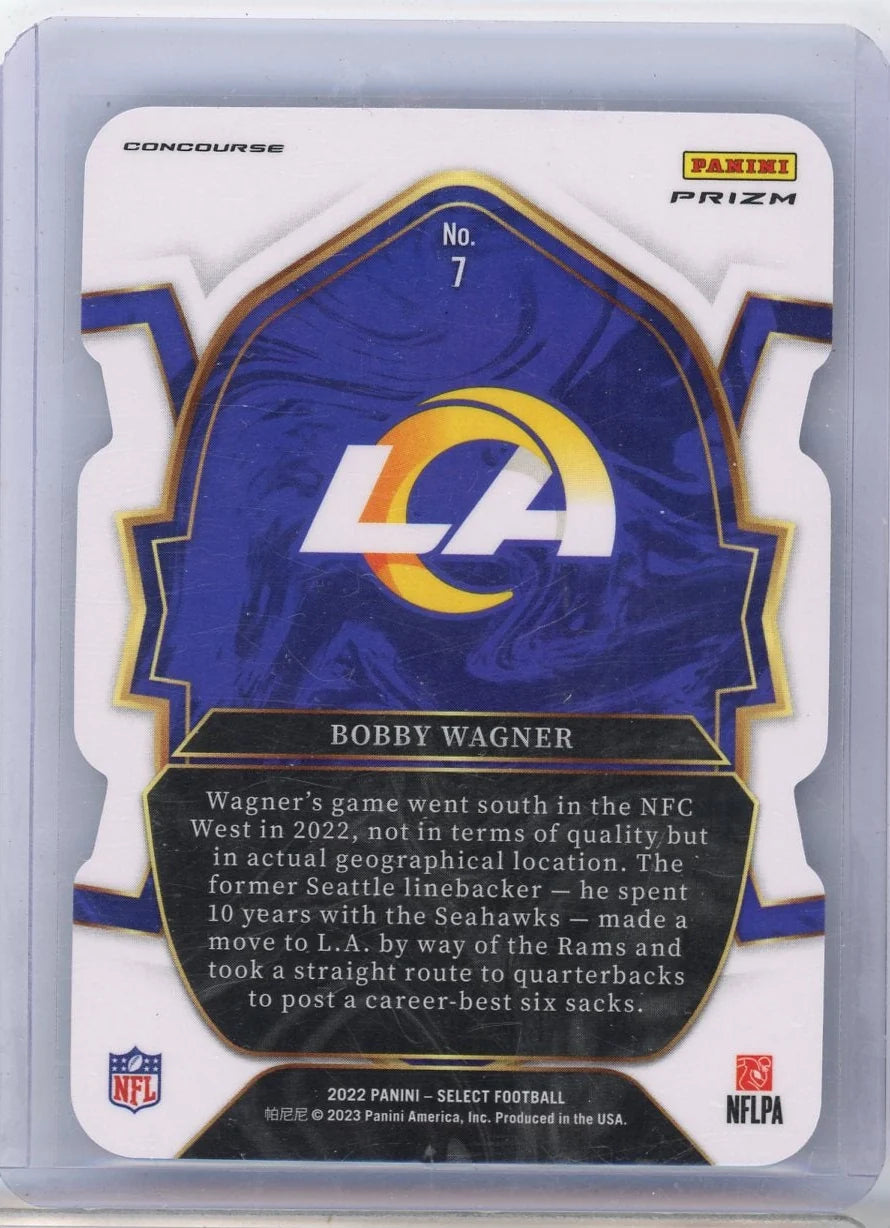 Bobby Wagner 2022 Panini Select Zebra prizm die-cut