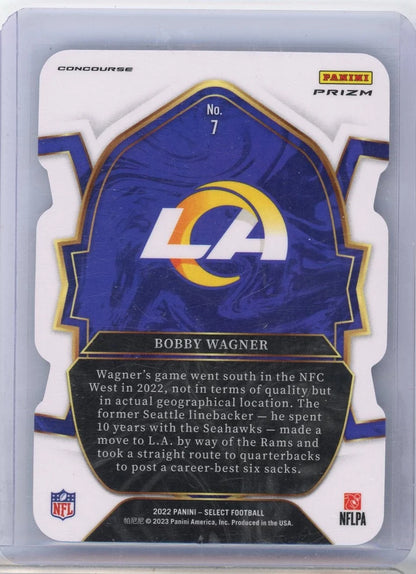 Bobby Wagner 2022 Panini Select Zebra prizm die-cut