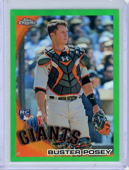 Buster Posey 2010 Topps Chrome green refractor rookie card (wrapper redemption) #'d 178/599