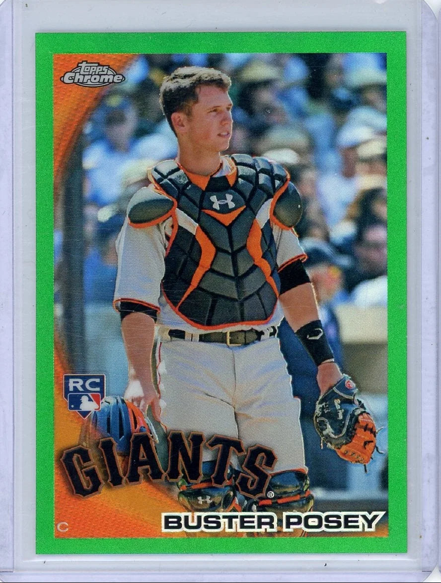 Buster Posey 2010 Topps Chrome green refractor rookie card (wrapper redemption) #'d 178/599