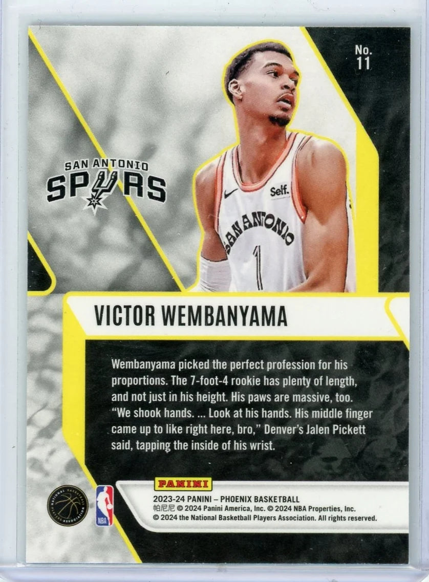 Victor Wembanyama 2023-24 Panini Phoenix Fade To Black Teal Lazer Prizm RC