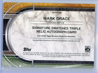Mark Grace 2025 Topps Museum Collection Triple Relic Autograph #'d 10/25