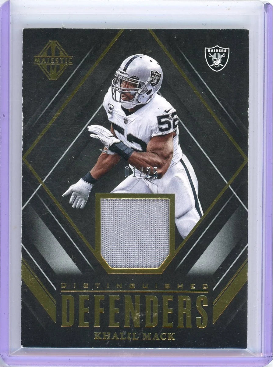 Khalil Mack 2018 Panini Majestic Distinguished Defenders relic #'d 01/25