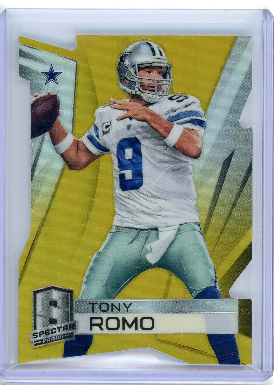Tony Romo 2014 Panini Spectra gold prizm die-cut #'d 01/10