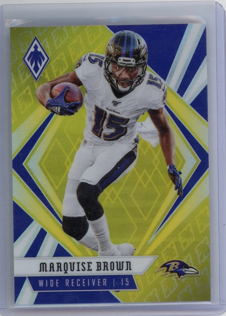 Marquise Brown 2020 Panini Phoenix Yellow #'d 03/75