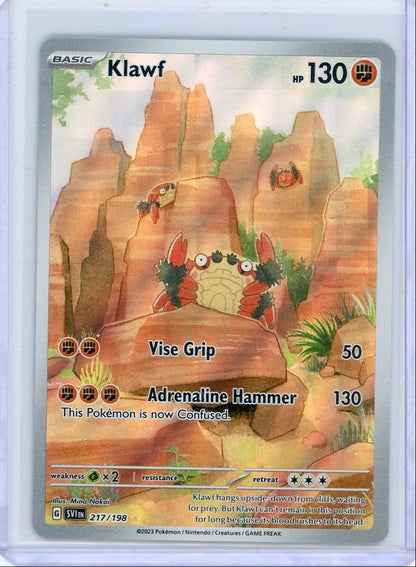 Klawf 2023 Pokemon Scarlet & Violet Base Set Illustration rare #217/198