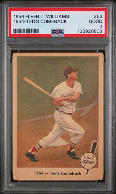 1959 Fleer Ted Williams #52 1954 - TED'S COMEBACK PSA 2