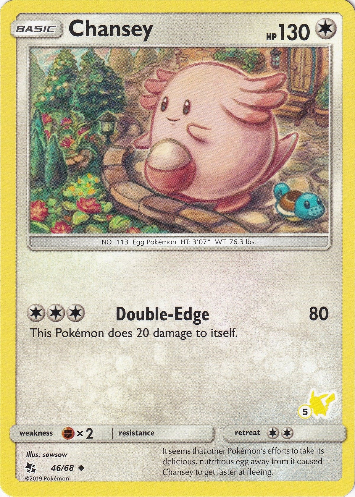 Chansey - 46/68 (#5 Pikachu Stamped) (046/068) (Battle Academy) (BTA)