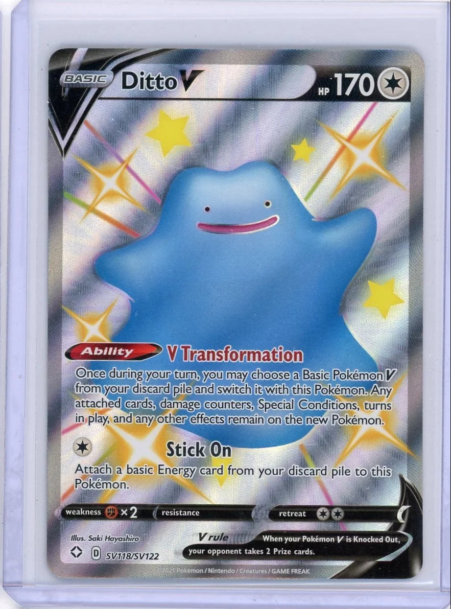 Ditto V Pokémon Shining Fates Full-Art #SV118/SV122
