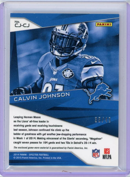 Calvin Johnson 2014 Panini Spectra Cornerstones Relic #'d 35/49