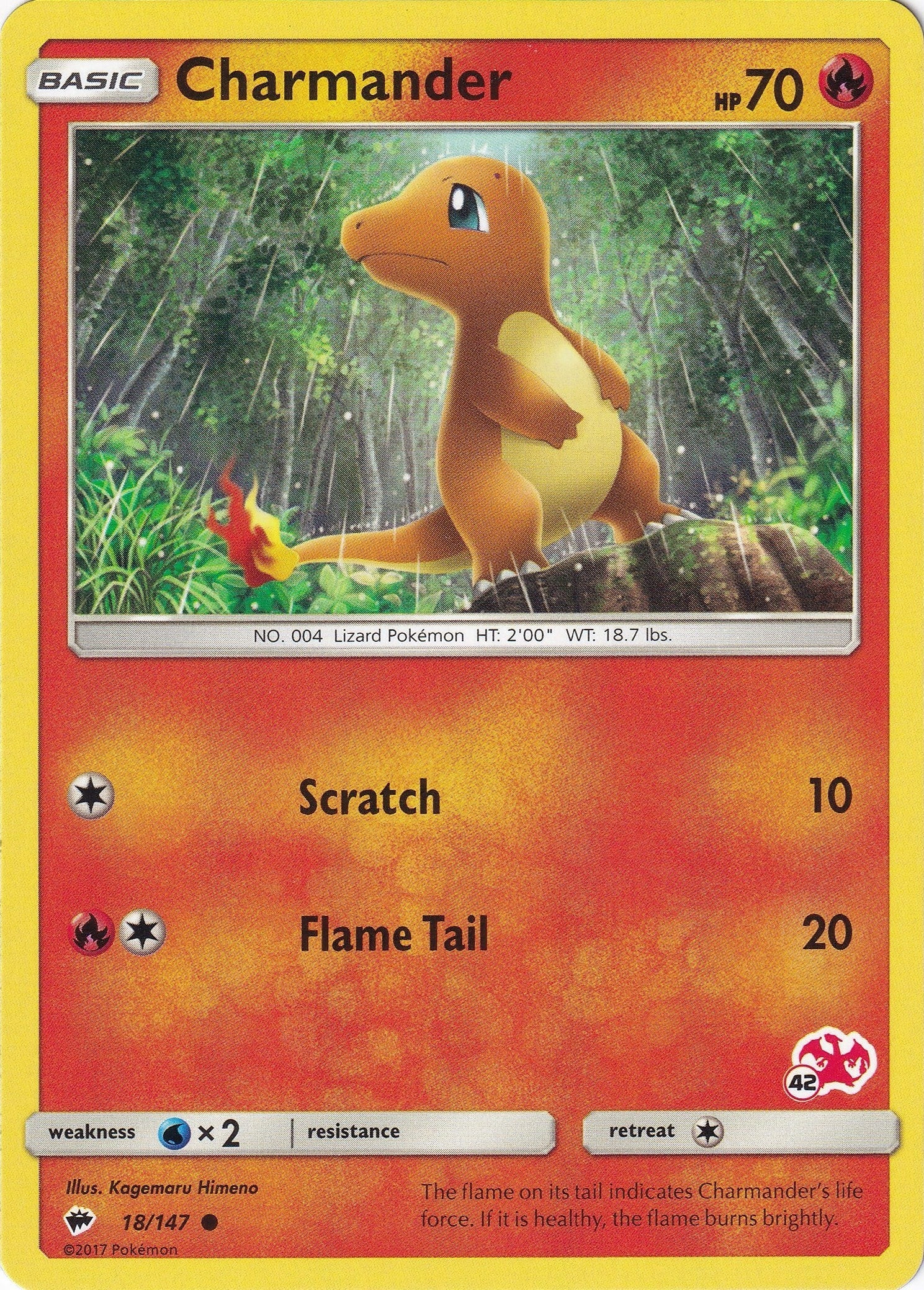 Charmander - 18/147 (#42 Charizard Stamped) (018/147) (Battle Academy) (BTA)