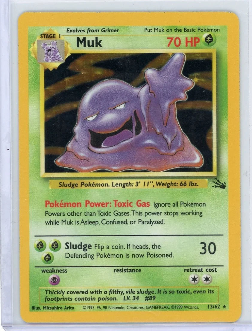 Muk Pokémon Fossil Unlimited Holo Rare #13/62
