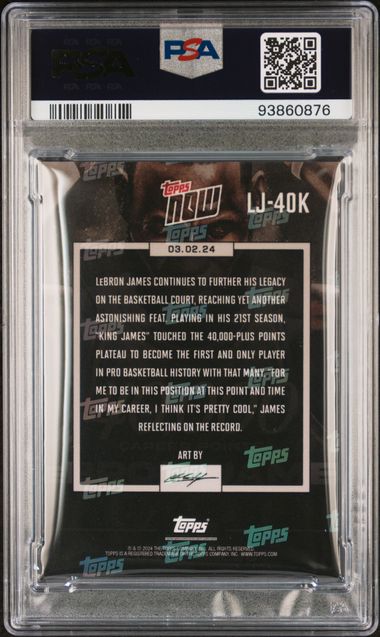 LeBron James 2023 Topps NOW 40,000 Points #LJ40k PSA 10