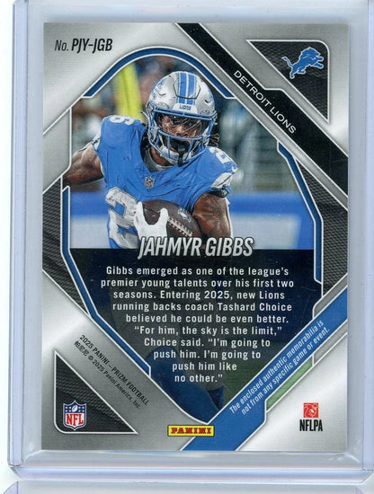 Jahmyr Gibbs 2025 Panini Prizm Premier relic