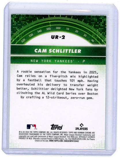 2026 Bowman Chrome Cam Schlittler Under the Radar RC #UR-2