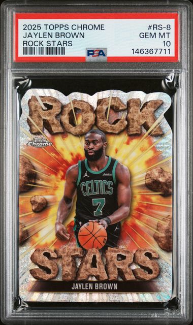 Jaylen Brown 2025 Topps Chrome Rock Stars SP PSA 10