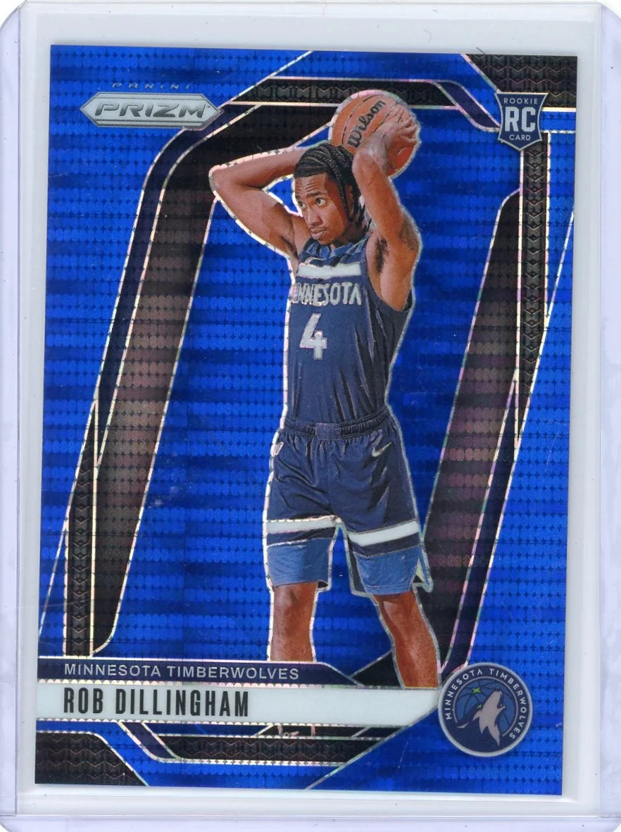 Rob Dillingham 2024-25 Panini Prizm Blue Pulsar Prizm RC #'d 60/99