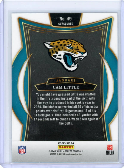 Cam Little 2024 Panini Select Concourse Zebra Prizm RC