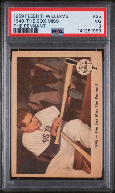 1959 Fleer Ted Williams #35 1948-THE SOX MISS THE PENNANT PSA 3
